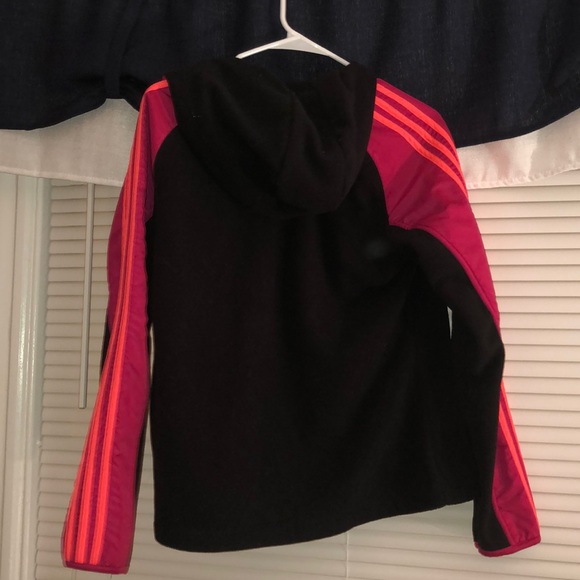 Children’s Adidas Black & Pink Fleece Jacket - Picture 2 of 3